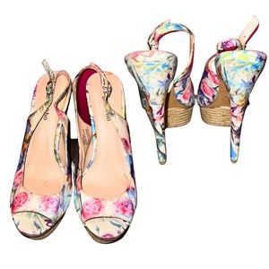 Zigi Soho Peep-toe Slingback floral heels